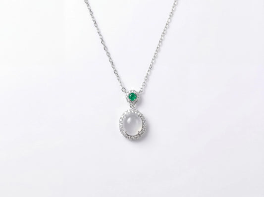 LINURE White Jade Drop Necklace