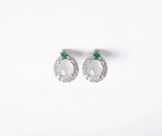 LINURE Two-Tone Jade Studs