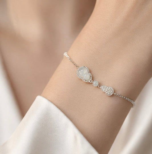 LINURE White Jade Gourd Bracelet