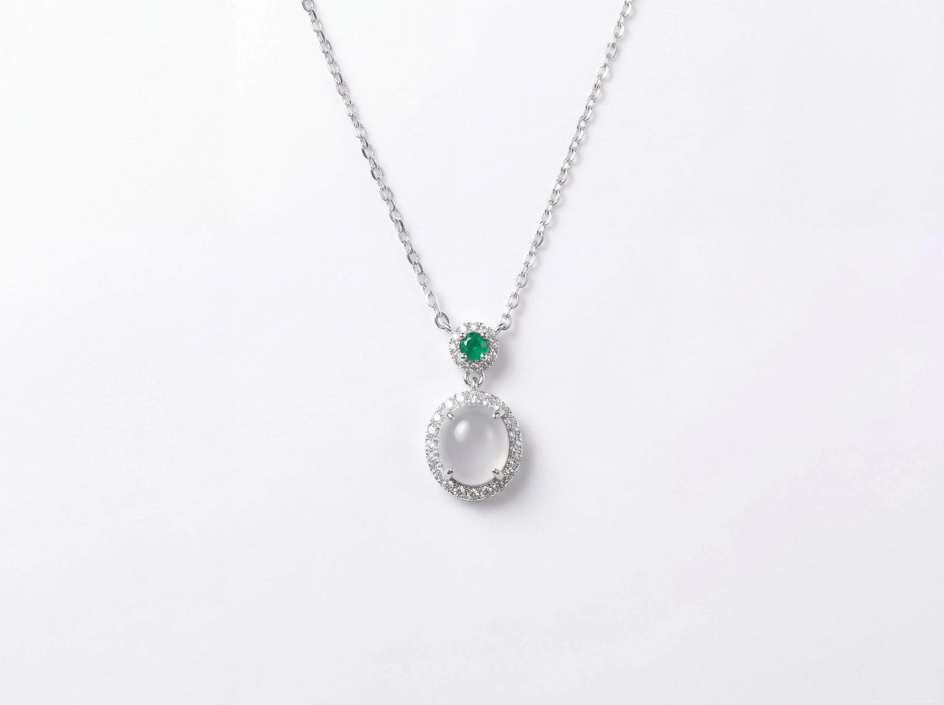 LINURE White Jade Drop Necklace
