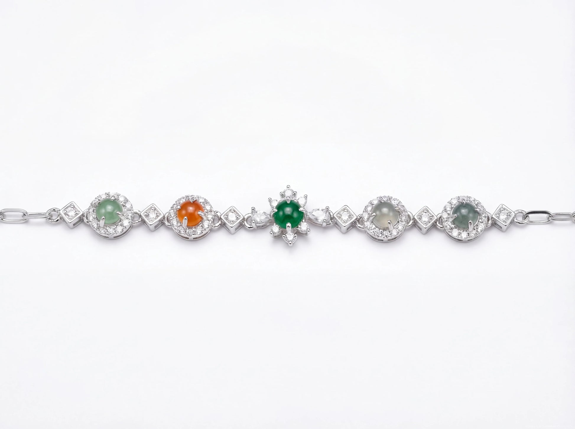 LINURE Colorful Jade Flower Bracelet