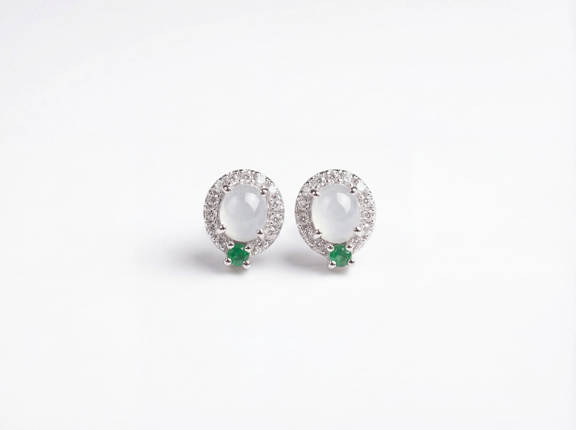 LINURE Two-Tone Jade Studs