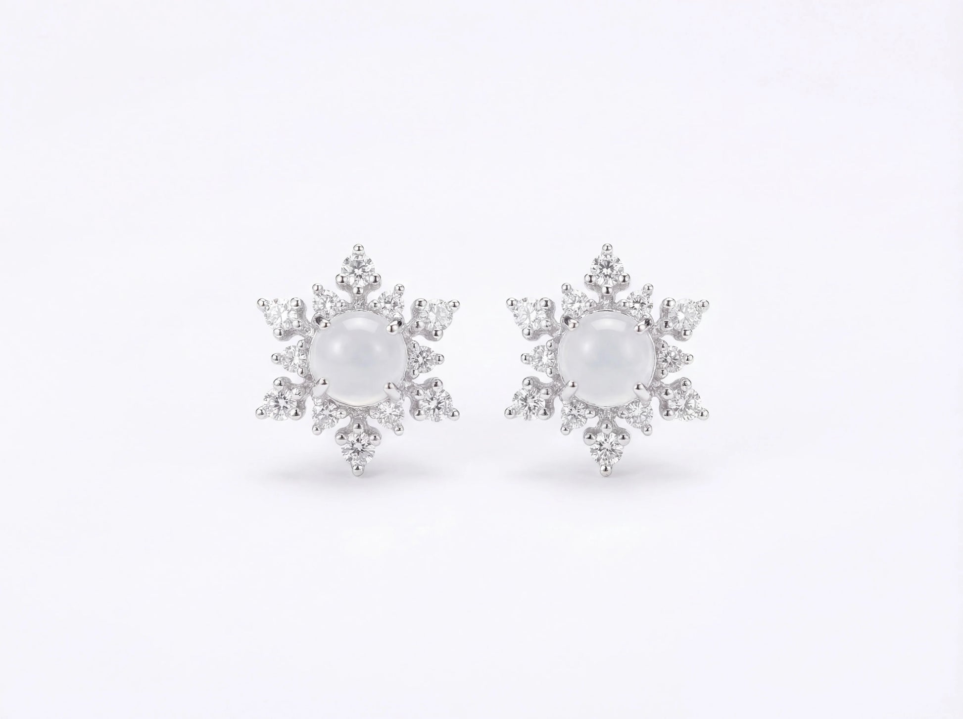 LINURE Snowflake Jade Studs