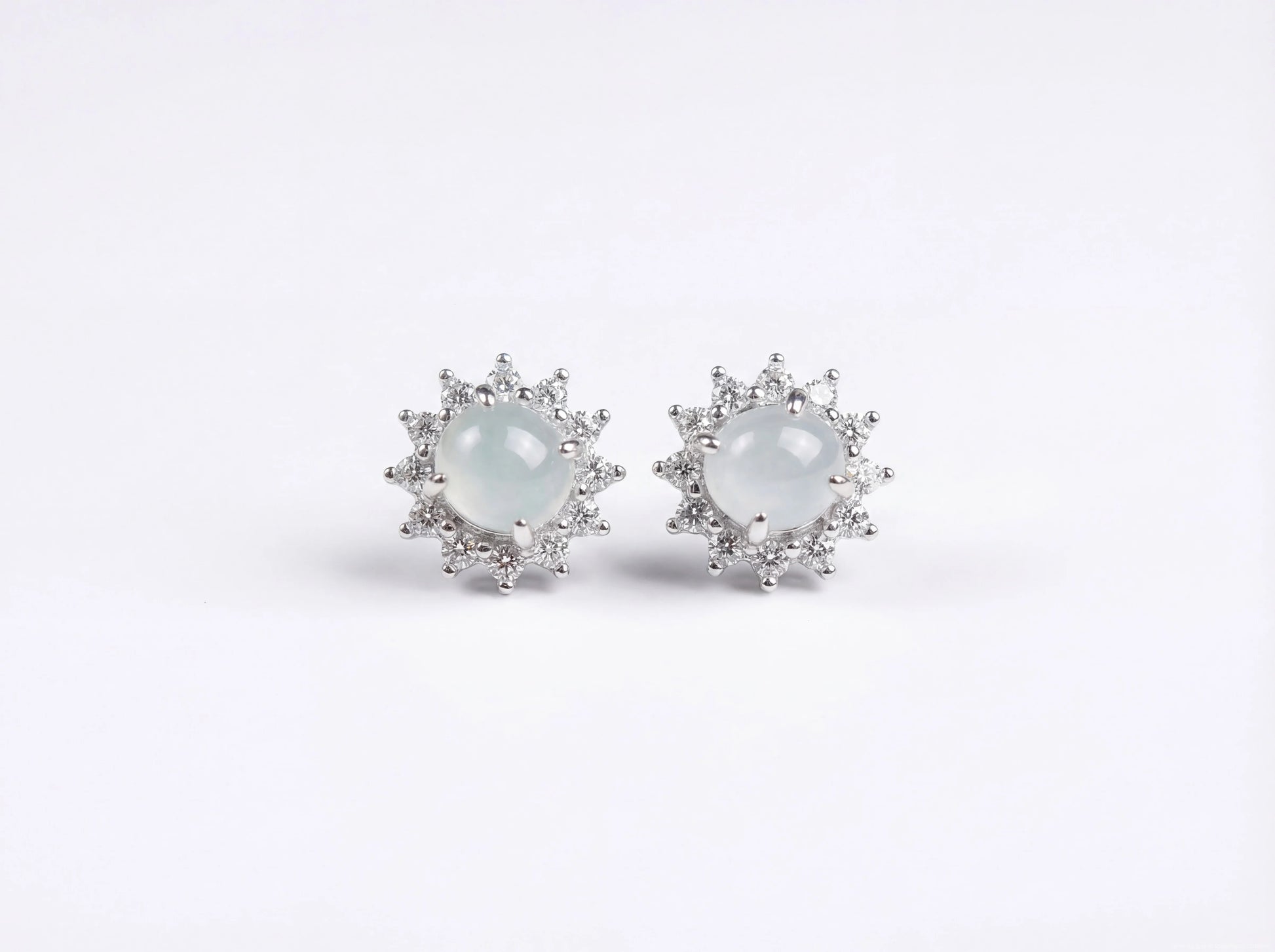 LINURE Sunburst Icy Jade Studs