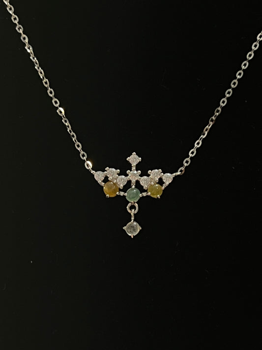 Colorful Jade Crown Necklace