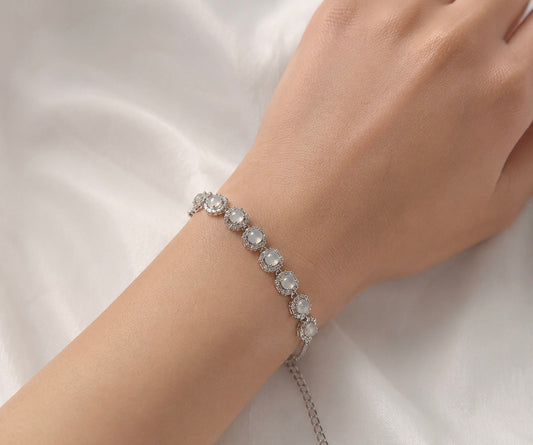 LINURE White Jade Octagon Bracelet