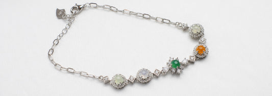 LINURE Colorful Jade Flower Bracelet
