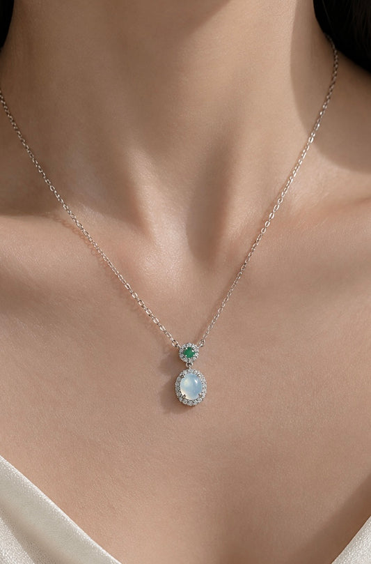 LINURE White Jade Drop Necklace