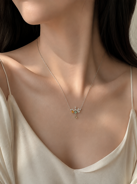 LINURE Colorful Jade Crown Necklace