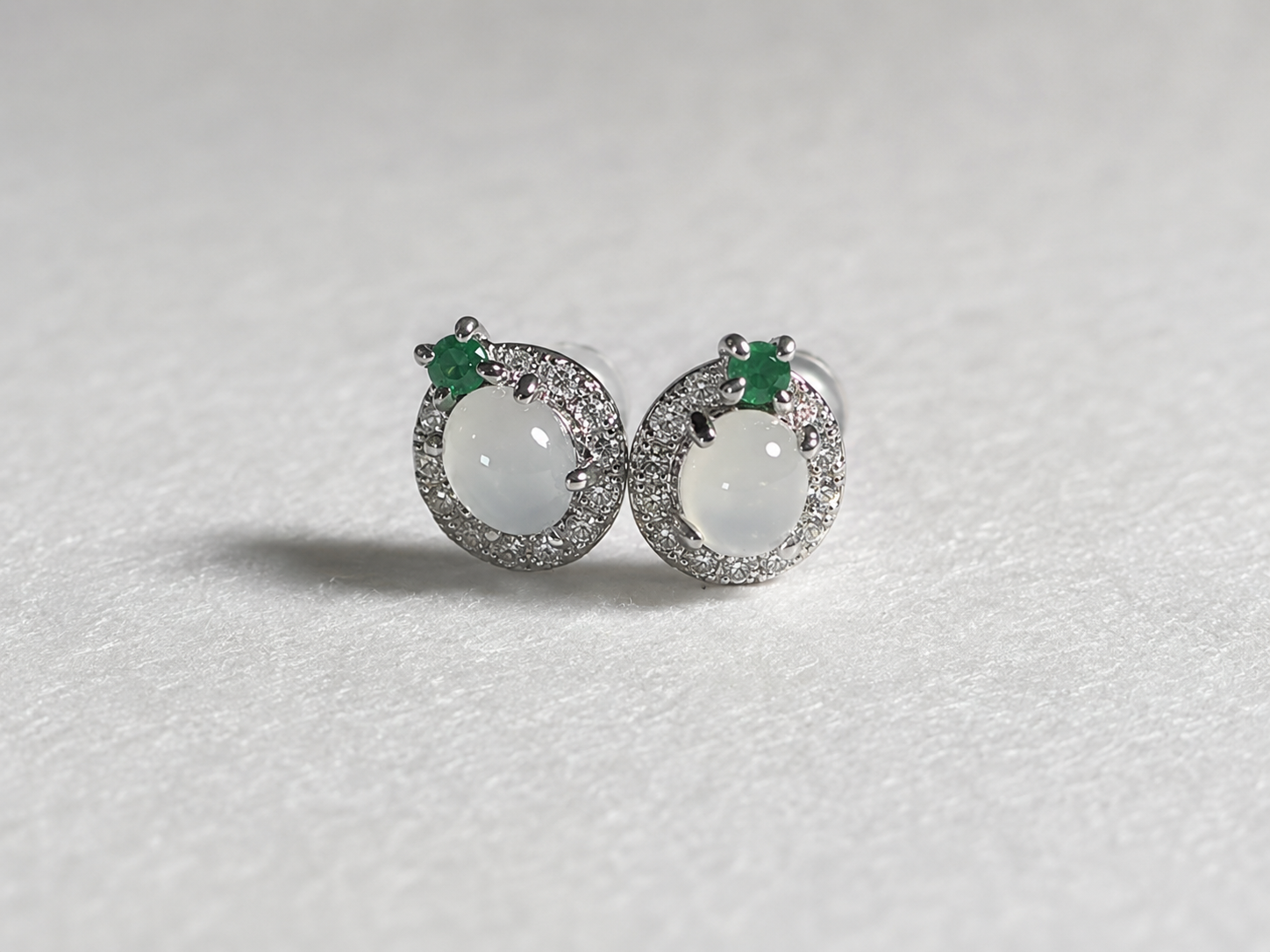 LINURE Two-Tone Jade Studs