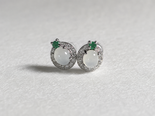 LINURE Two-Tone Jade Studs