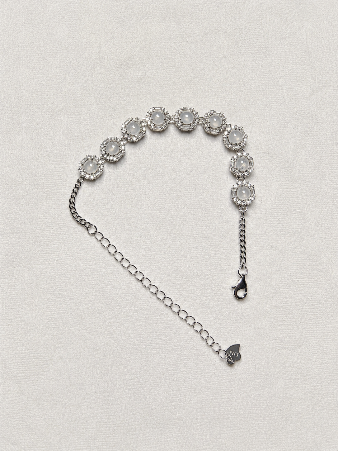 LINURE White Jade Octagon Bracelet