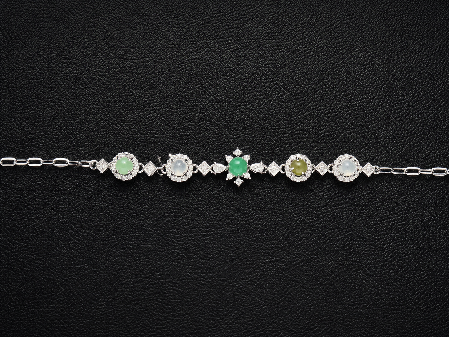 LINURE Colorful Jade Flower Bracelet