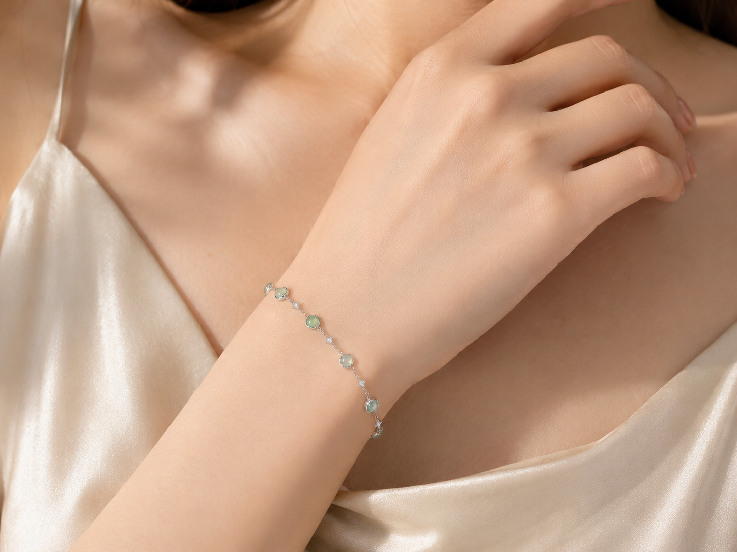 LINURE Multi-Color Jade Bead Bracelet
