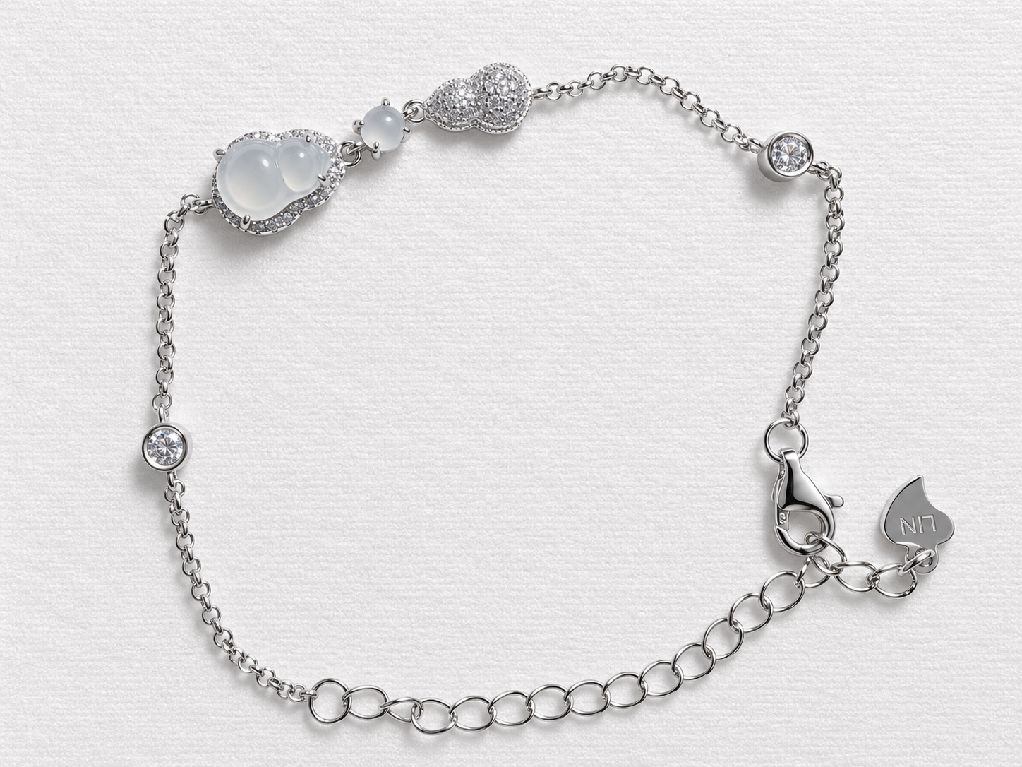 LINURE White Jade Gourd Bracelet