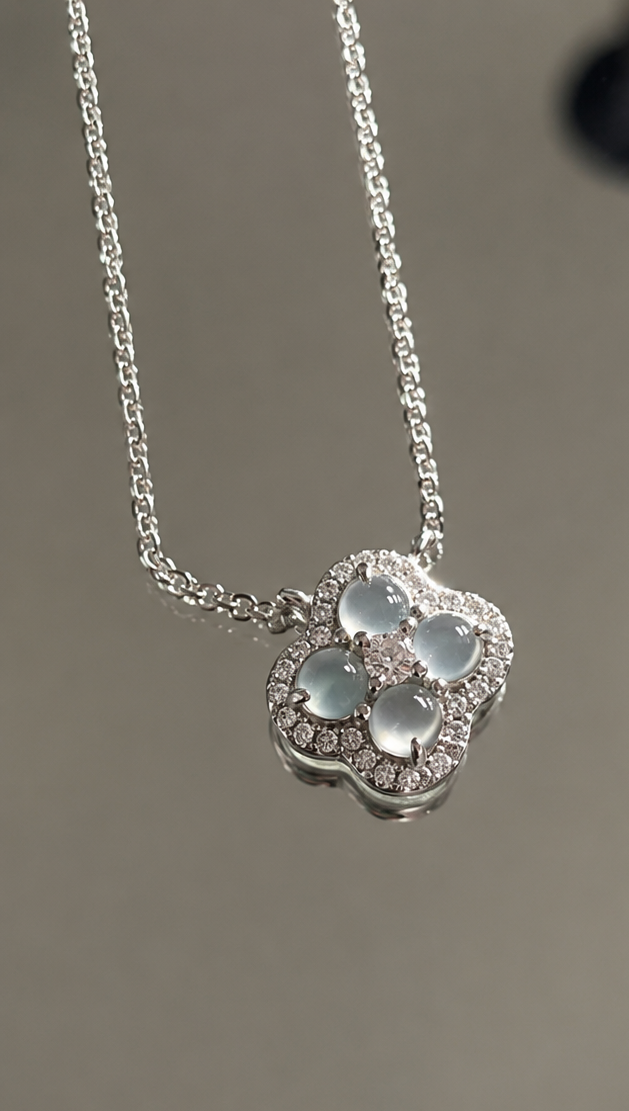 LINURE Four-Leaf Clover Jade Necklace